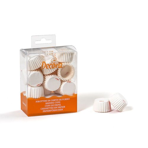 Decora Mini Baking Cups – White – 200 st.