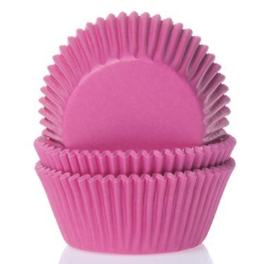 House of Marie Mini Cupcakevormpjes Hot Pink Roze pk/60