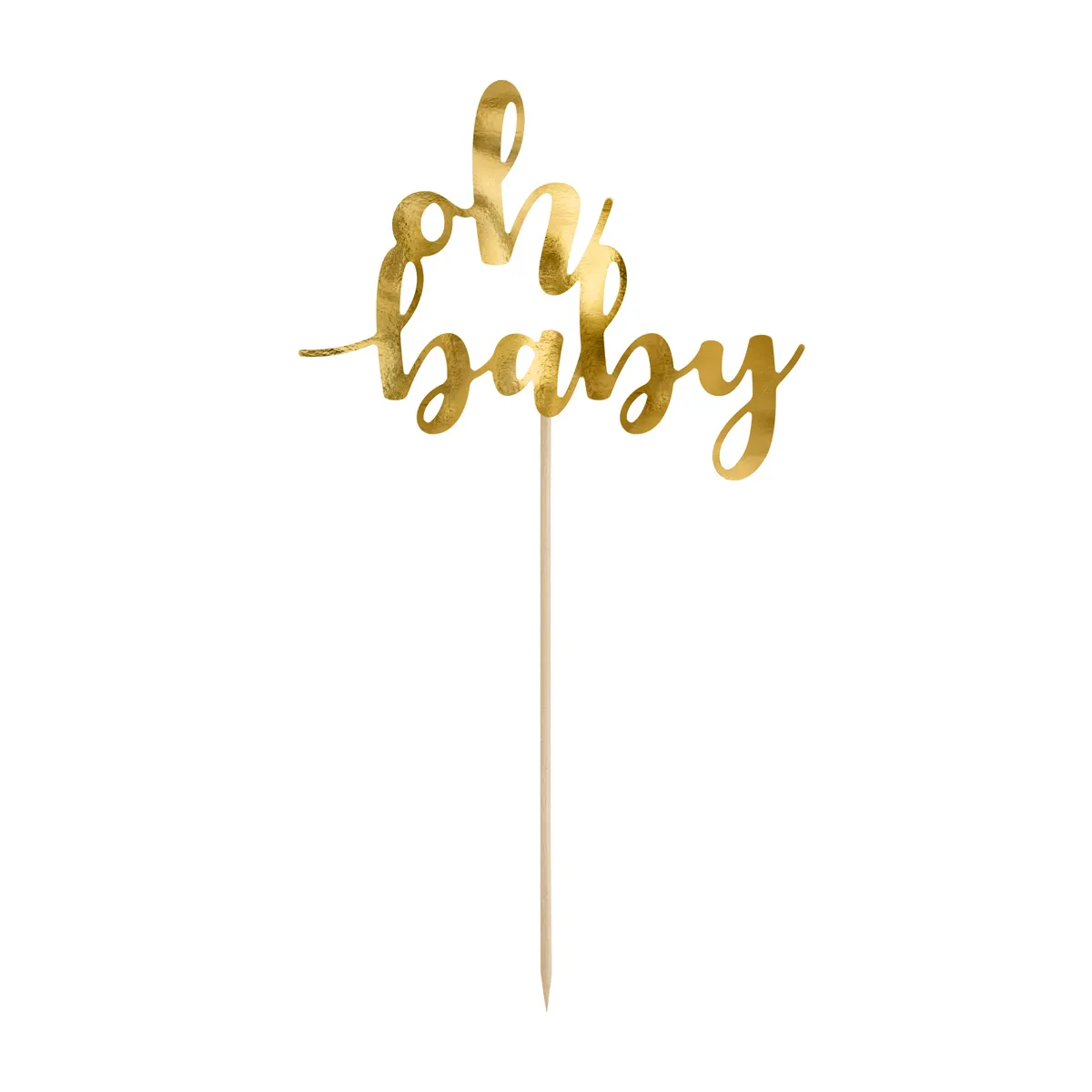 PartyDeco Cake Topper Oh Baby - Goud