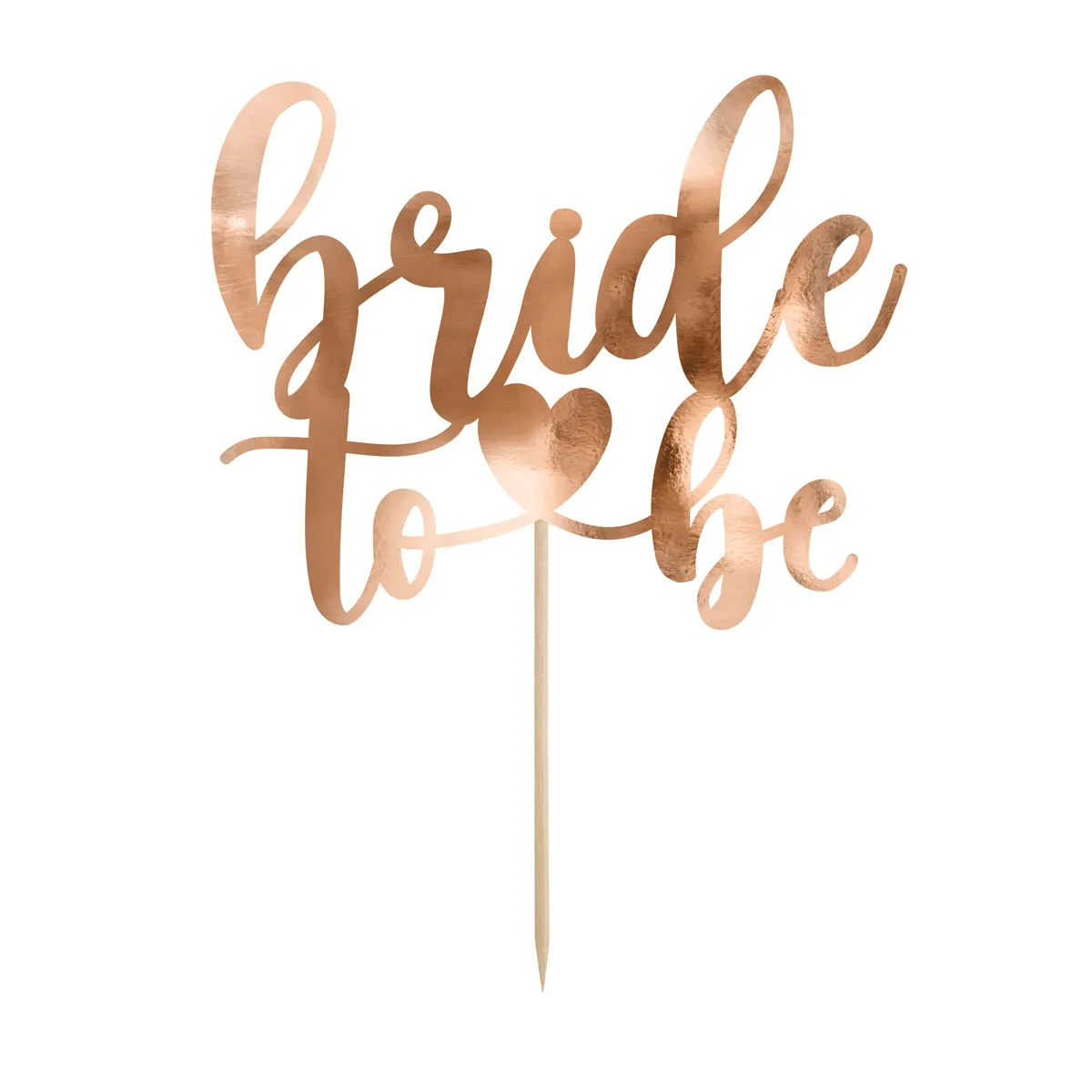 PartyDeco Cake Topper Bride To Be - Rose Goud