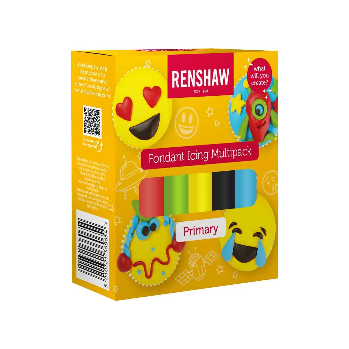 Renshaw Fondant Icing Multipack -Primary Colours-5x100g