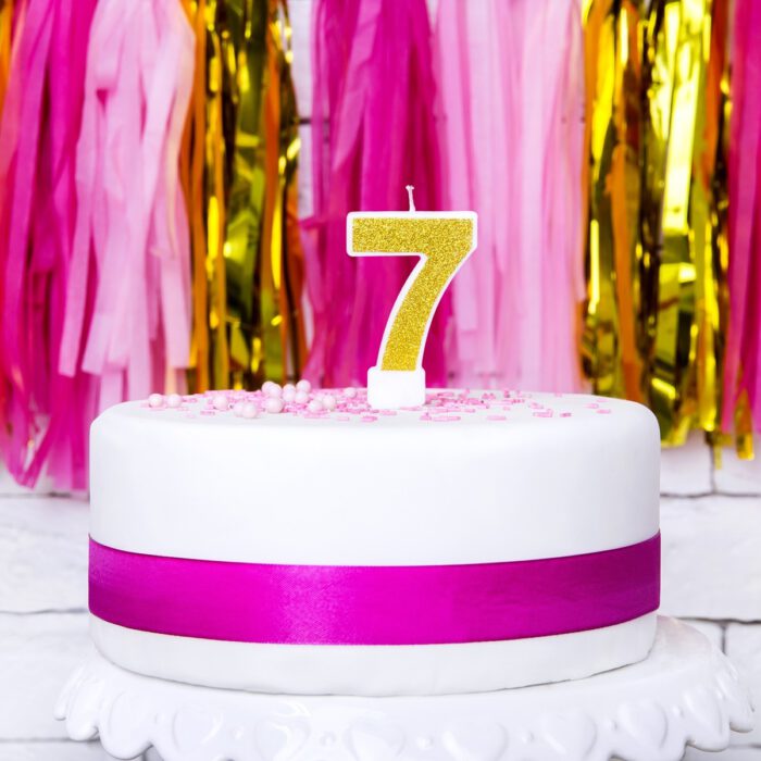 PartyDeco Verjaardag Kaars Nummer 7 - Goud
