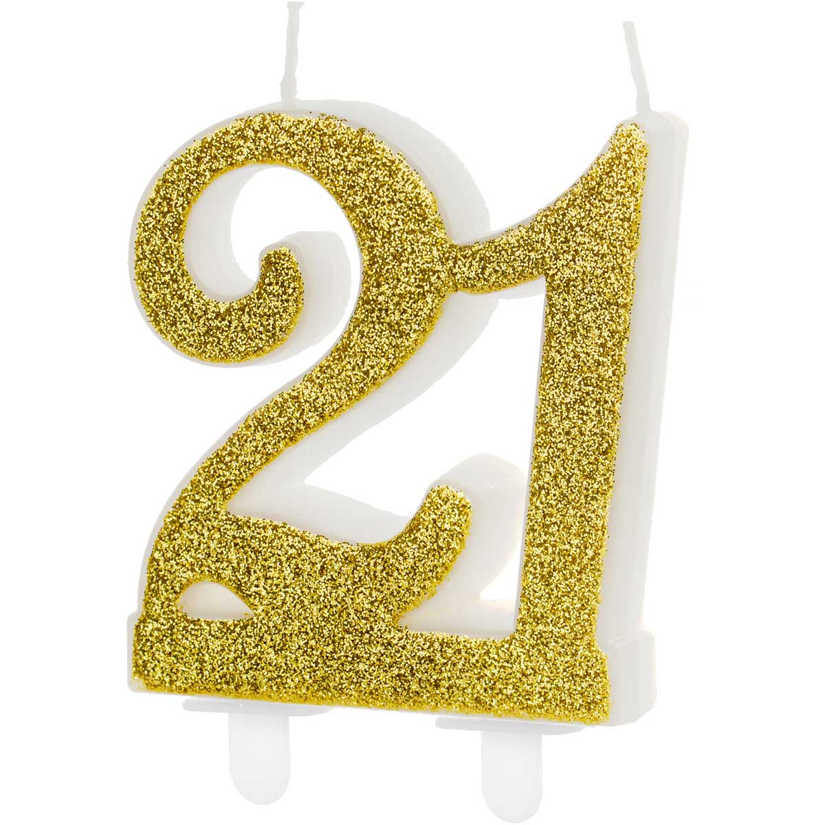 PartyDeco Verjaardagskaars Nummer 21 - Modern Goud