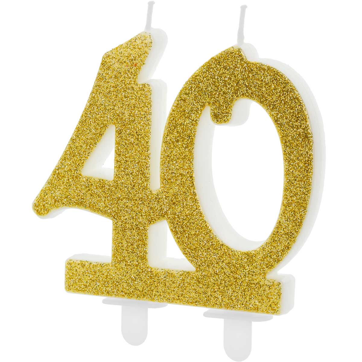 PartyDeco Verjaardagskaars Nummer 40 - Modern Goud