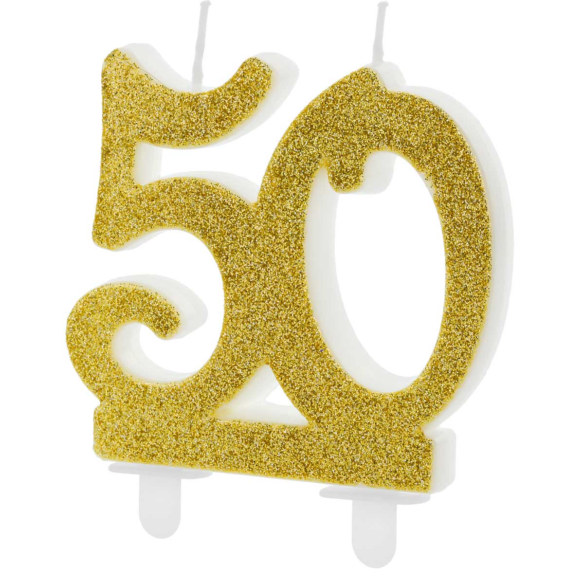 PartyDeco Verjaardagskaars Nummer 50 - Modern Goud