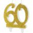 PartyDeco Verjaardagskaars Nummer 60 - Modern Goud