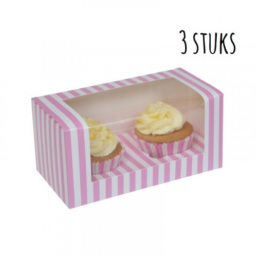 HoM Cupcake Doosje 2 Circus (incl. tray met venster) 3st.