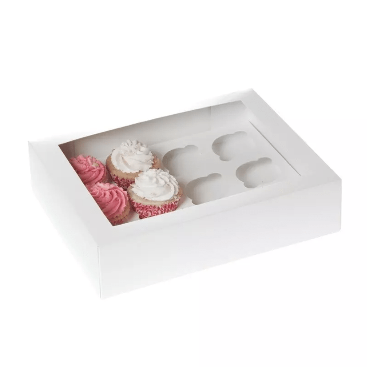 HoM Cupcake Doosje 12 Wit (incl. tray met venster)