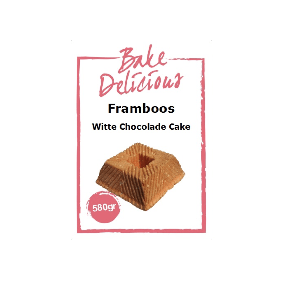 Bake Delicious mix voor Framboos Witte Chocolade Cake - 500g