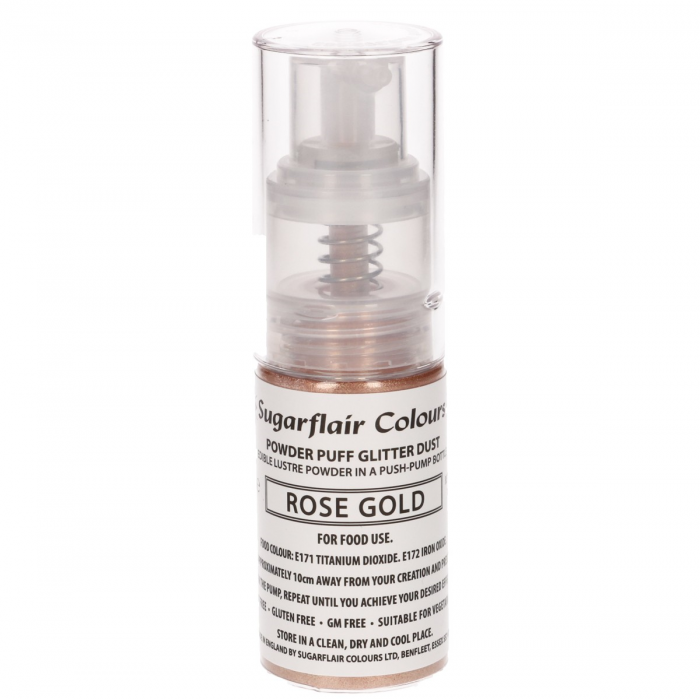 Sugarflair Pump Spray Glitter Dust -Rose Gold-