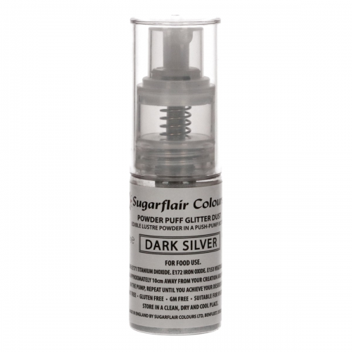 Sugarflair Pump Spray Glitter Dust -Dark Silver-